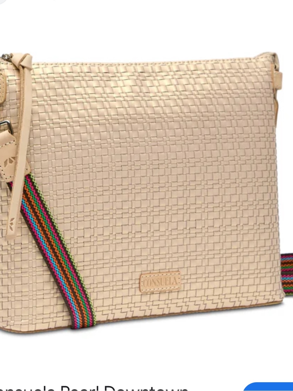 Consuela Metallic Woven Crossbody Bag with Multicolor Strap nwt